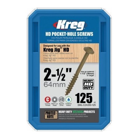 Kreg 125CT 212Hole Screws SML-C2X250-125
